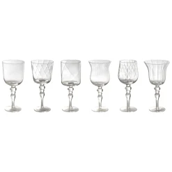 Set 6 Calici Forme Assortite - Texture Trasparente