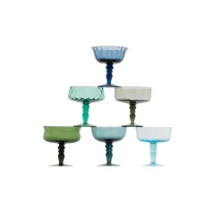 Set 6 Coppette Forme Assortite - Texture Nuance Blu/Verde
