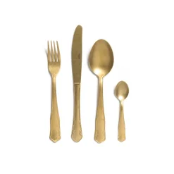 Set 24 Pezzi Posate Oro Finitura Opaca